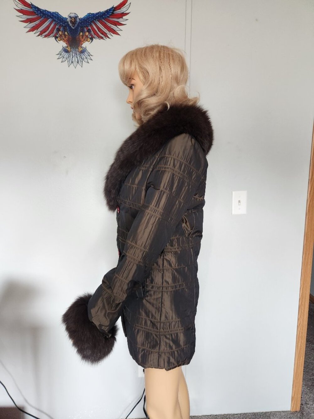 #815 Polyester/fox fur jacket - Picture 3 of 4